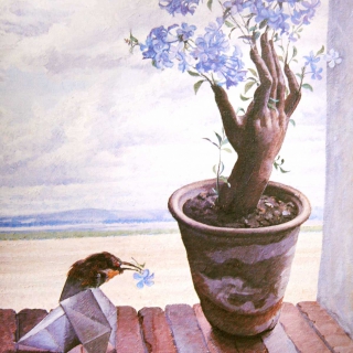 La mano florecida, 65x54cm