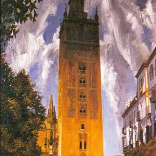 Oscuro candelabro o Giralda en sombra, 195x130cm