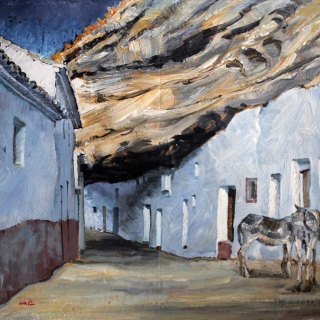 AMALIO-Cuevas-de-la-sombra-Setenil-de-las-bodegas.Cadiz-Oleo-sobre-tablex-54-x-65-cm-1